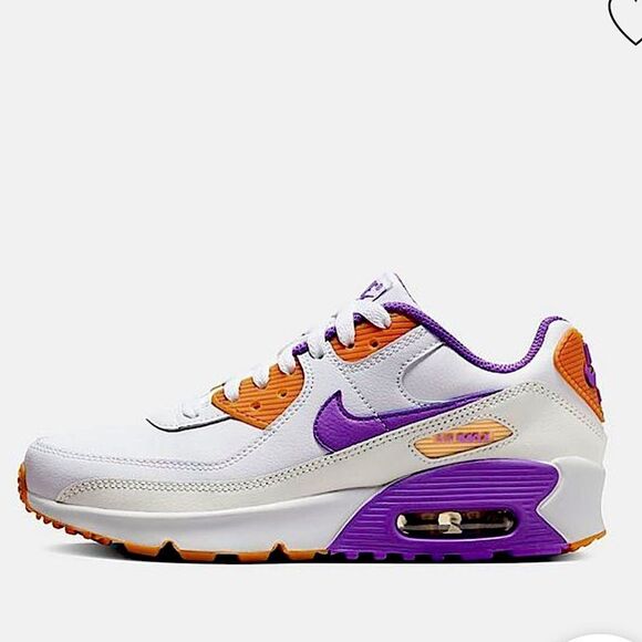 Nike Other - Nike Air Max 90 LTR GS Sneakers Size 5.5Y White/Action Grape DV3607-103